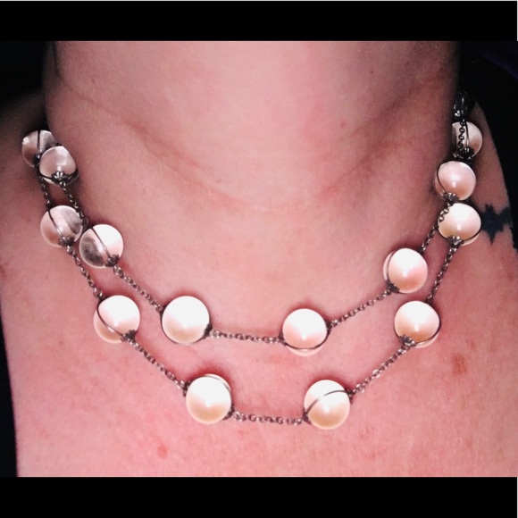 unknown Jewelry - Vintage Sterling Silver Pools Of Light Necklace